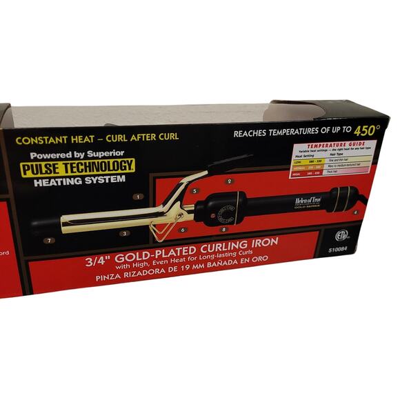 Helen Of Troy 3/4" Gold Plated Curling Iron Professional Series High Heat NEW - Picture 6 of 7